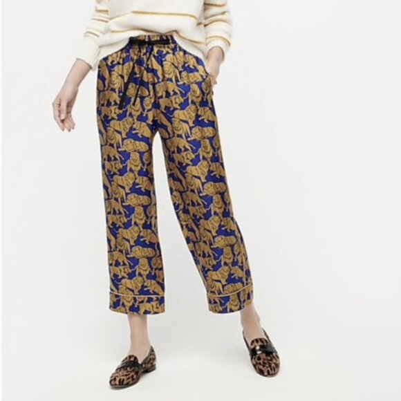 J. Crew Pants - J. Crew Collection Silk Twill Relaxed Pants in Sleepy Lions